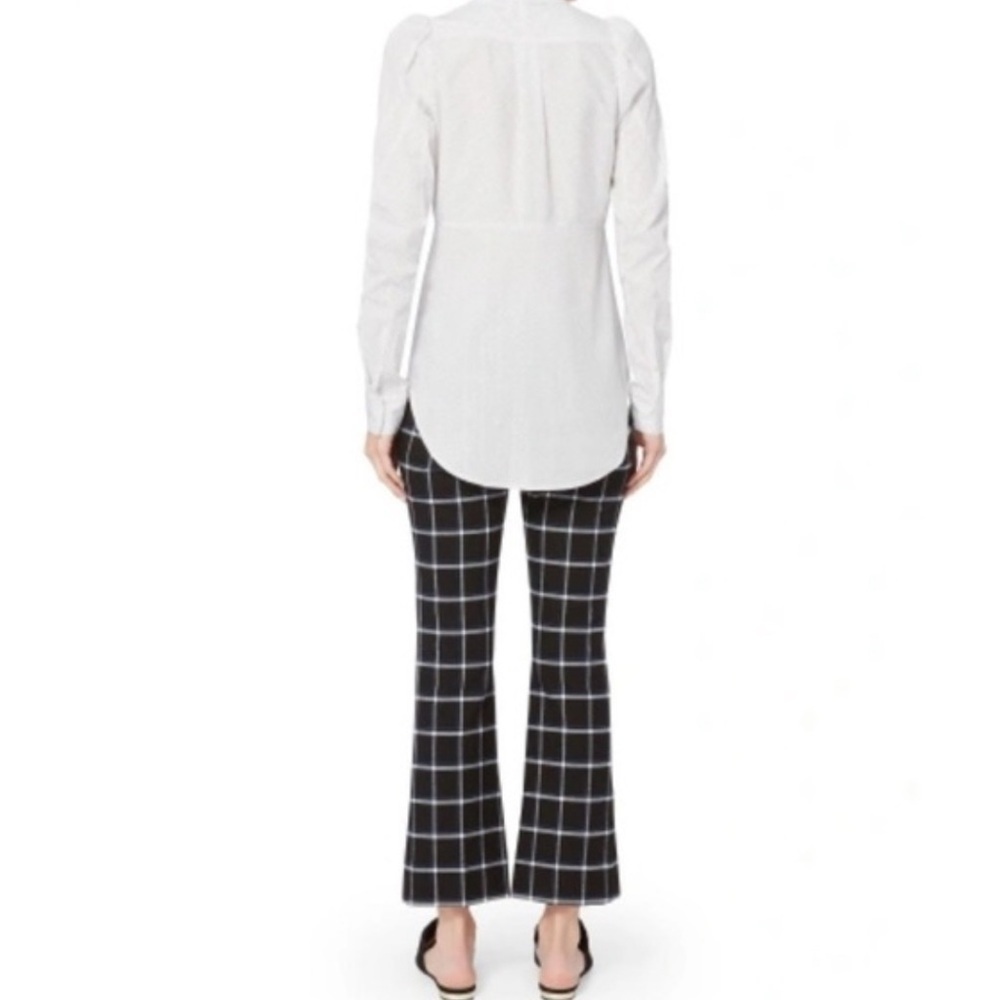 Veronica Beard Candice Pouf Sleeve Buttondown Shirt Polka Dot Print White Black - Picture 5 of 12